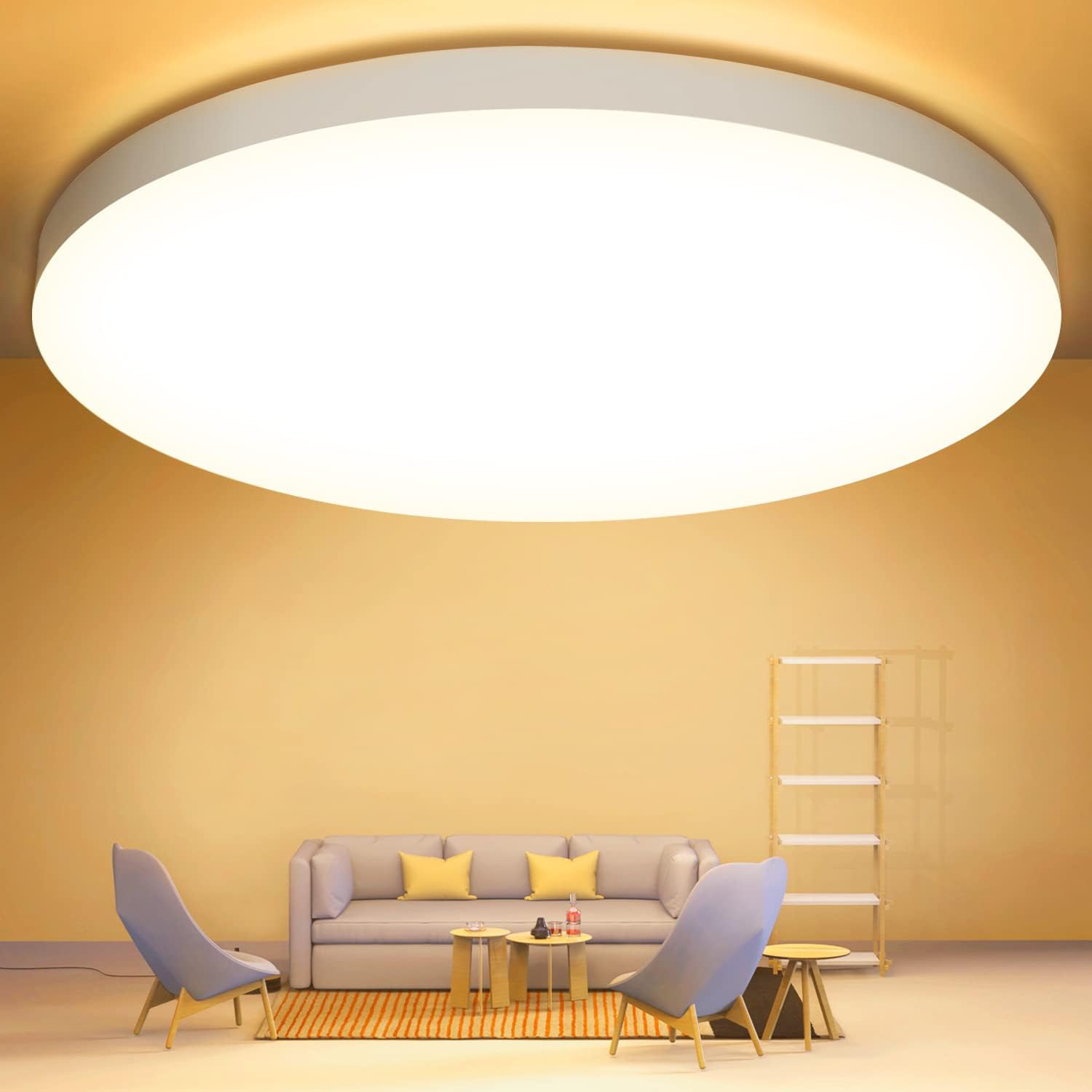 OUILA Plafón LED de Techo, 24W 2000LM 6500K, Lámpara de Techo IP44 Ø28cm, Plafones LED para Techo, Ideal para Dormitorio, Cocina, Pasillo, Baño y Sala