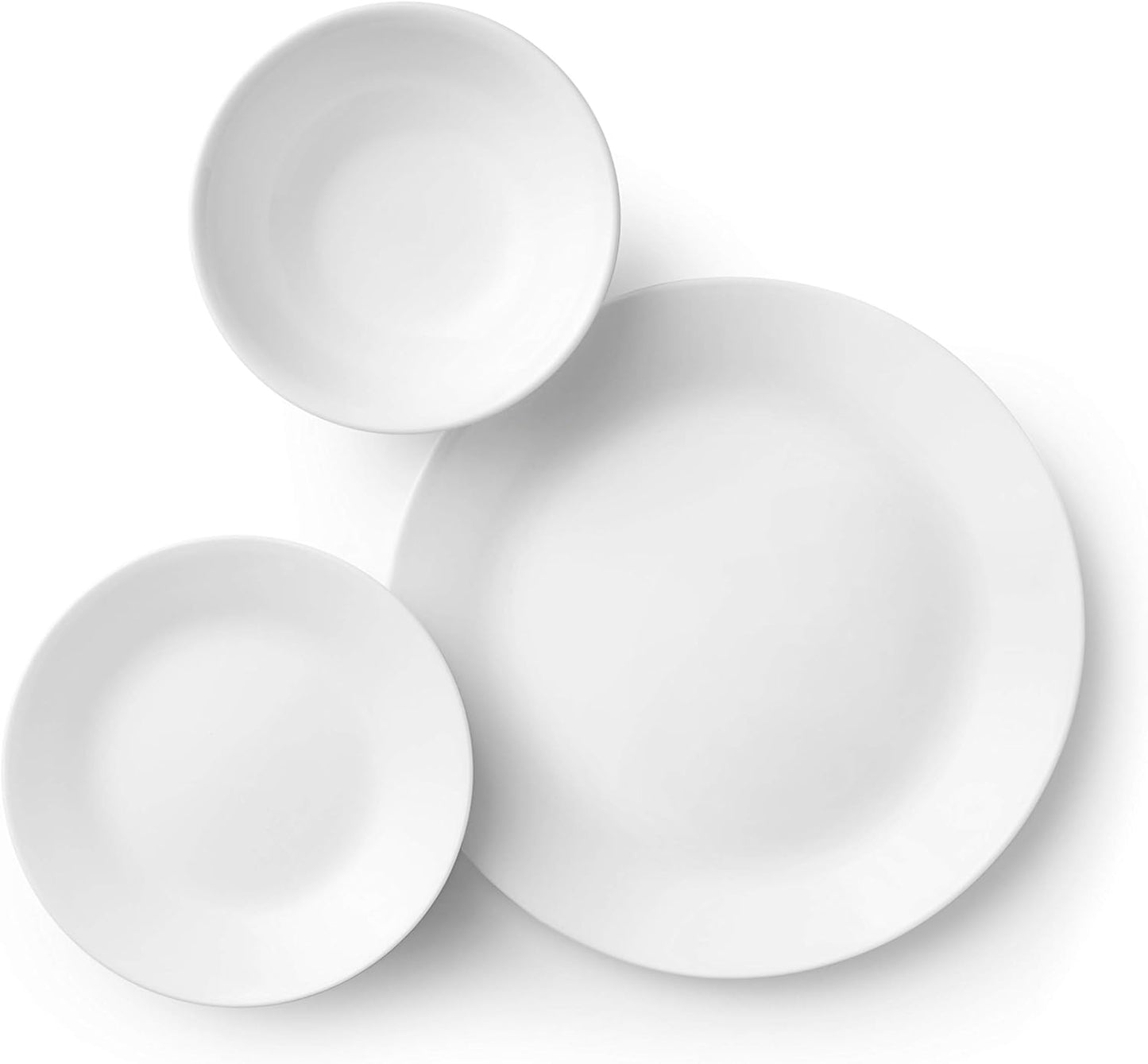 Juego de Vajilla de 18 Piezas para 6 Personas – Platos y Cuencos Resistentes con Diseño Blanco Elegante
