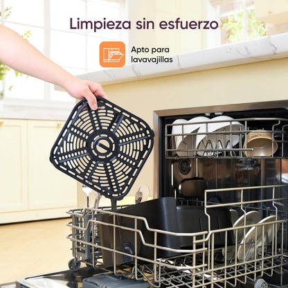 Cosori Freidora de Aire 5,5L Interior Metálico Real, Freidora de Aire Design Antioxidante, Tecnologia de Calentamiento Uniforme, 40 Receitas, Reducción de Grasas para uma Vida Saludable, Eficiencia