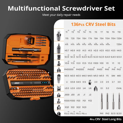 Kit de Destornillador de Precisión 155 en 1 – Mini Destornillador Eléctrico y Manual para Electrónica