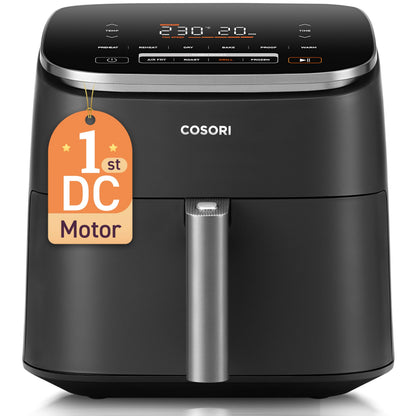 Cosori Freidora de Aire 5,5L Interior Metálico Real, Freidora de Aire Design Antioxidante, Tecnologia de Calentamiento Uniforme, 40 Receitas, Reducción de Grasas para uma Vida Saludable, Eficiencia