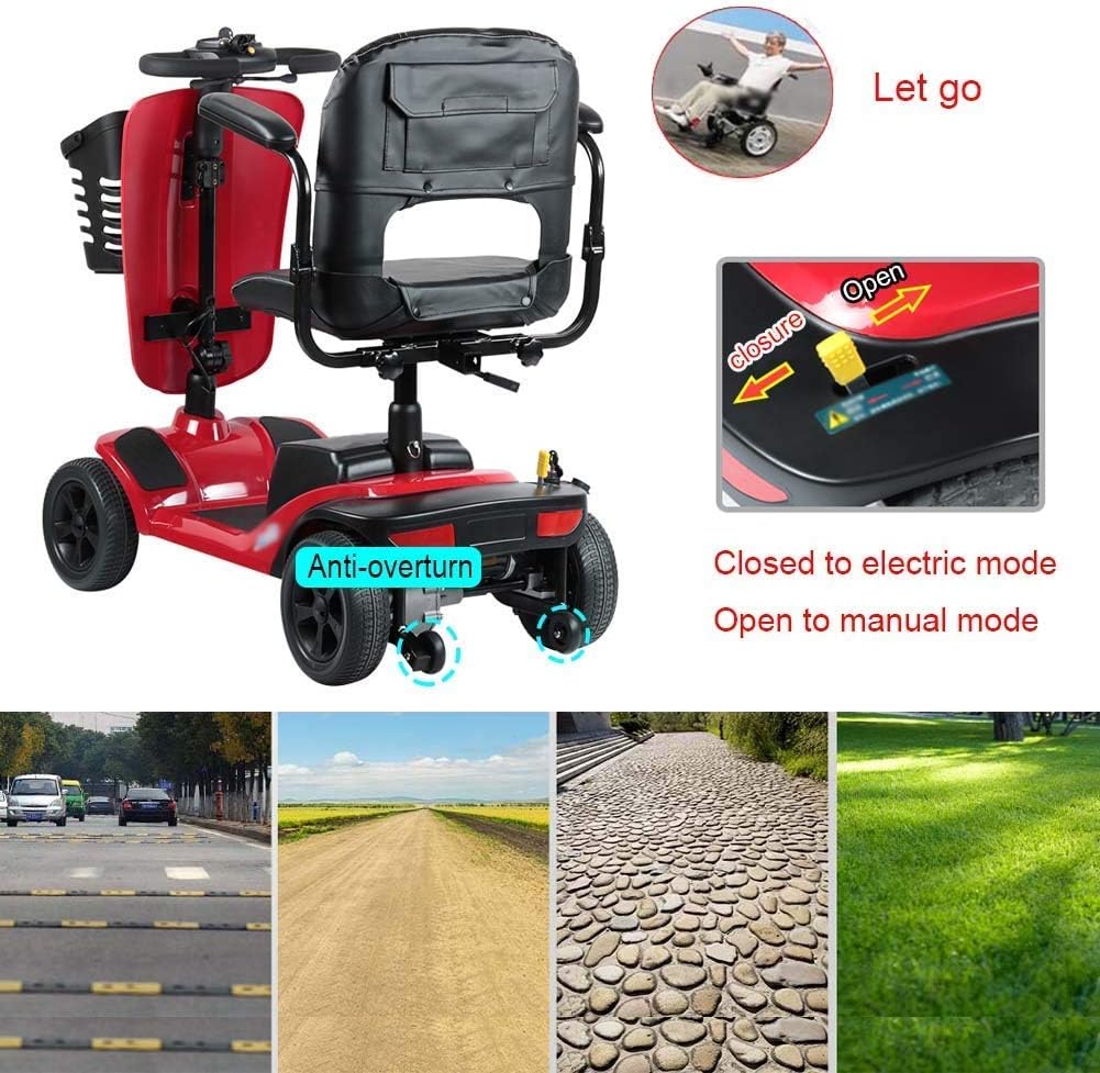 Silla de Ruedas Eléctrica para Adultos – Scooter de Movilidad Ligero, Plegable y Fácil de Usar