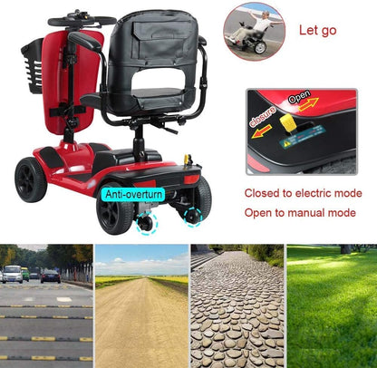 Silla de Ruedas Eléctrica para Adultos – Scooter de Movilidad Ligero, Plegable y Fácil de Usar