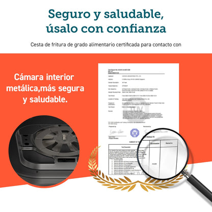 Cosori Freidora de Aire 5,5L Interior Metálico Real, Freidora de Aire Design Antioxidante, Tecnologia de Calentamiento Uniforme, 40 Receitas, Reducción de Grasas para uma Vida Saludable, Eficiencia