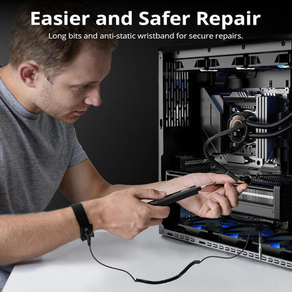 Kit de Destornillador de Precisión 155 en 1 – Mini Destornillador Eléctrico y Manual para Electrónica
