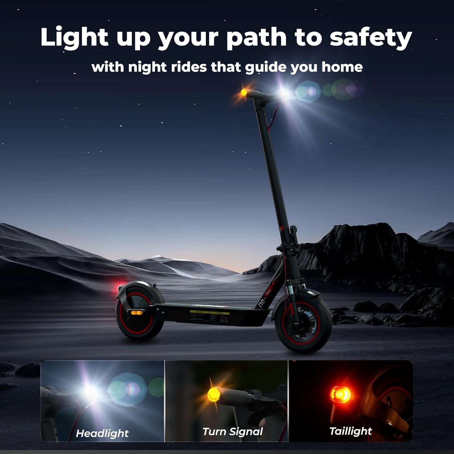 Patinete Eléctrico Plegable para Adultos – Autonomía 40–50 km, Ruedas 10”, Doble Suspensión y Control por App
