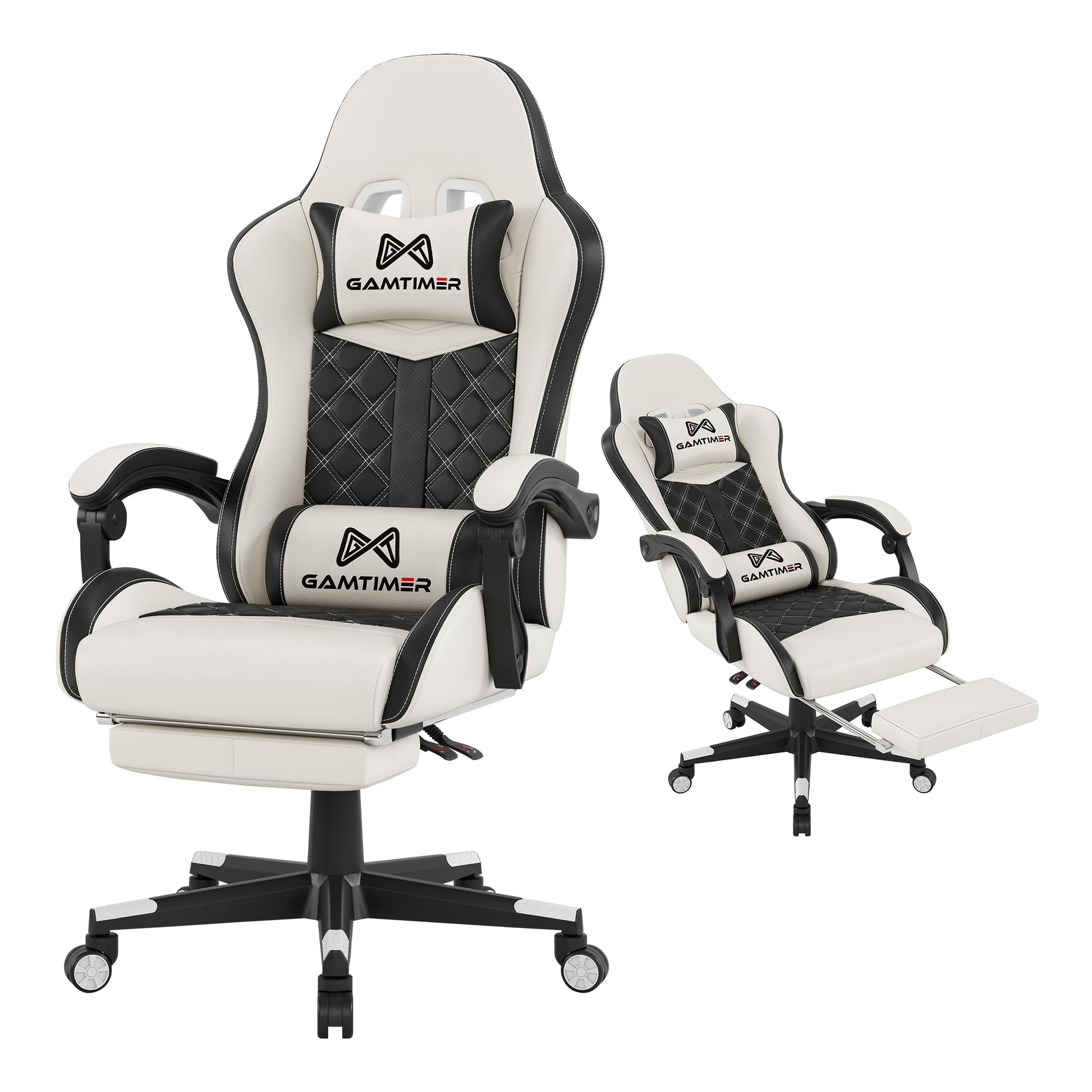 Gamtimer Silla para videojuegos, silla para adultos de 400 libras, silla de conputadora de respaldo alto con reposapiés y reposabrazos vinculados, silla de videojuegos de oficina con soporte lumbar