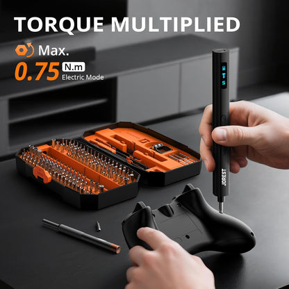 Kit de Destornillador de Precisión 155 en 1 – Mini Destornillador Eléctrico y Manual para Electrónica