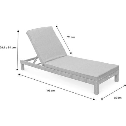Set de 2 Tumbonas de Ratán Sintético con Cojines | Tumbonas Lounge para Jardín y Piscina