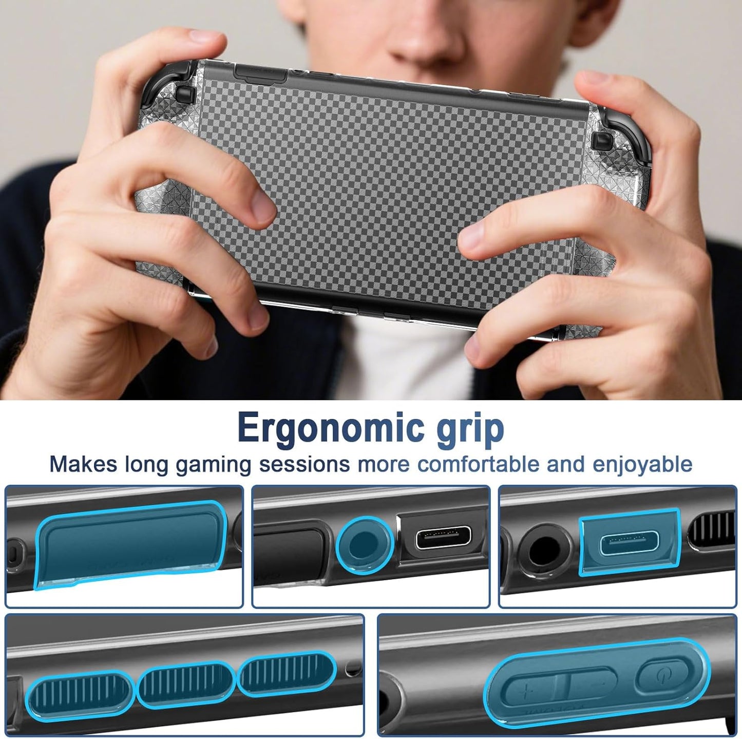 Funda Protectora para Consola Portátil – Estuche de Gran Capacidad con Carcasa y Protección para Mandos