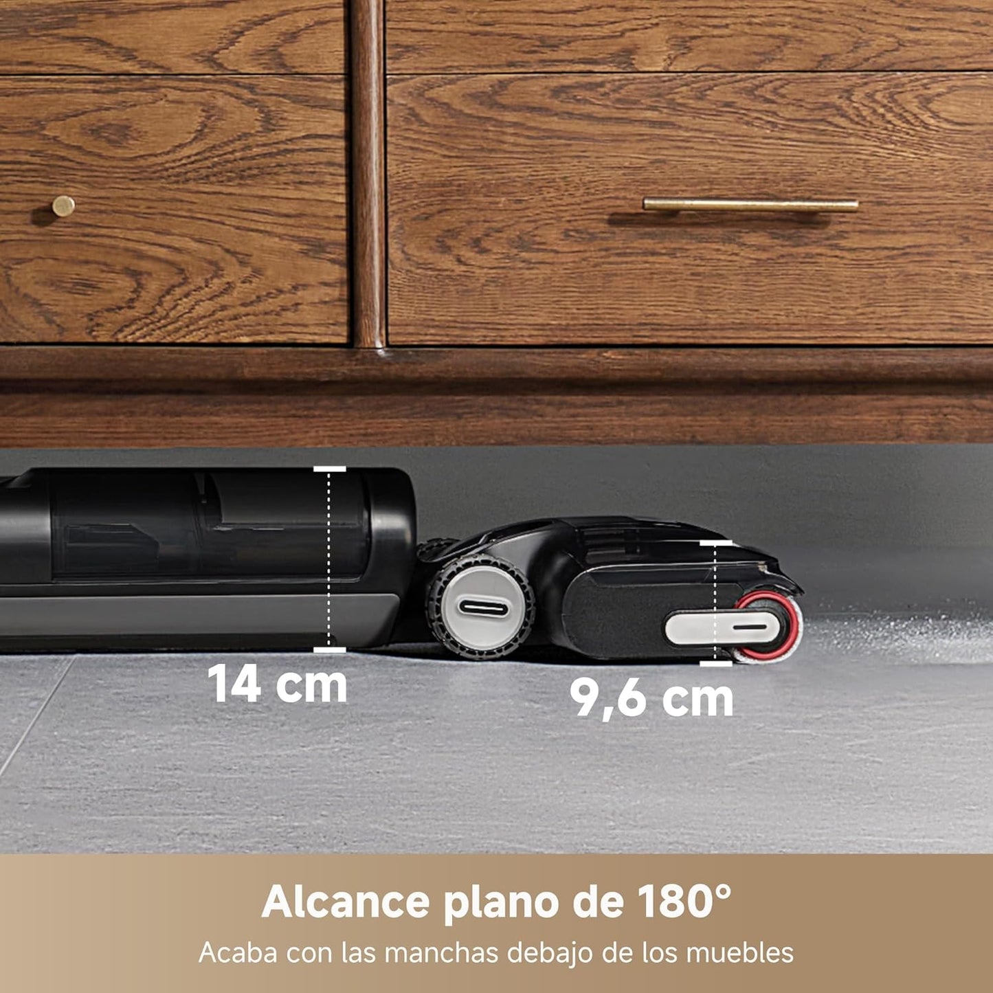 Aspirador en Seco y Húmedo Inteligente – 18.000 Pa, Limpieza 180°, Autolimpieza con Agua Caliente y 50 Min de Autonomía