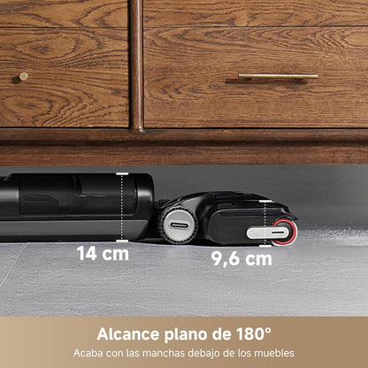 Aspirador en Seco y Húmedo Inteligente – 18.000 Pa, Limpieza 180°, Autolimpieza con Agua Caliente y 50 Min de Autonomía