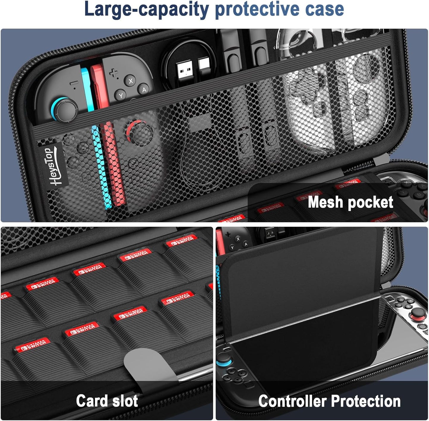 Funda Protectora para Consola Portátil – Estuche de Gran Capacidad con Carcasa y Protección para Mandos