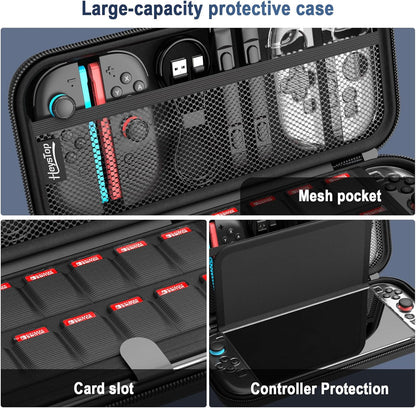 Funda Protectora para Consola Portátil – Estuche de Gran Capacidad con Carcasa y Protección para Mandos