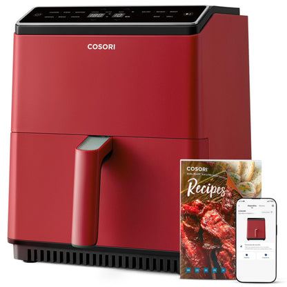 Cosori Freidora de Aire 5,5L Interior Metálico Real, Freidora de Aire Design Antioxidante, Tecnologia de Calentamiento Uniforme, 40 Receitas, Reducción de Grasas para uma Vida Saludable, Eficiencia
