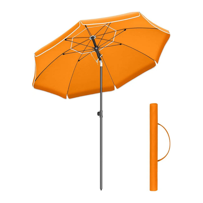 Sombrilla de Playa y Jardín 200 cm – Protección UPF 50+, Inclinación Ajustable y Altura Regulable con Bolsa de Transporte