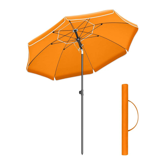 Sombrilla de Playa y Jardín 200 cm – Protección UPF 50+, Inclinación Ajustable y Altura Regulable con Bolsa de Transporte