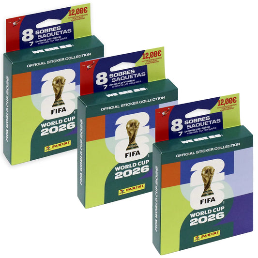 World Cup 2026 Sticker Collection – Pack 3 Blisters con 8 Sobres Colección de Cromos